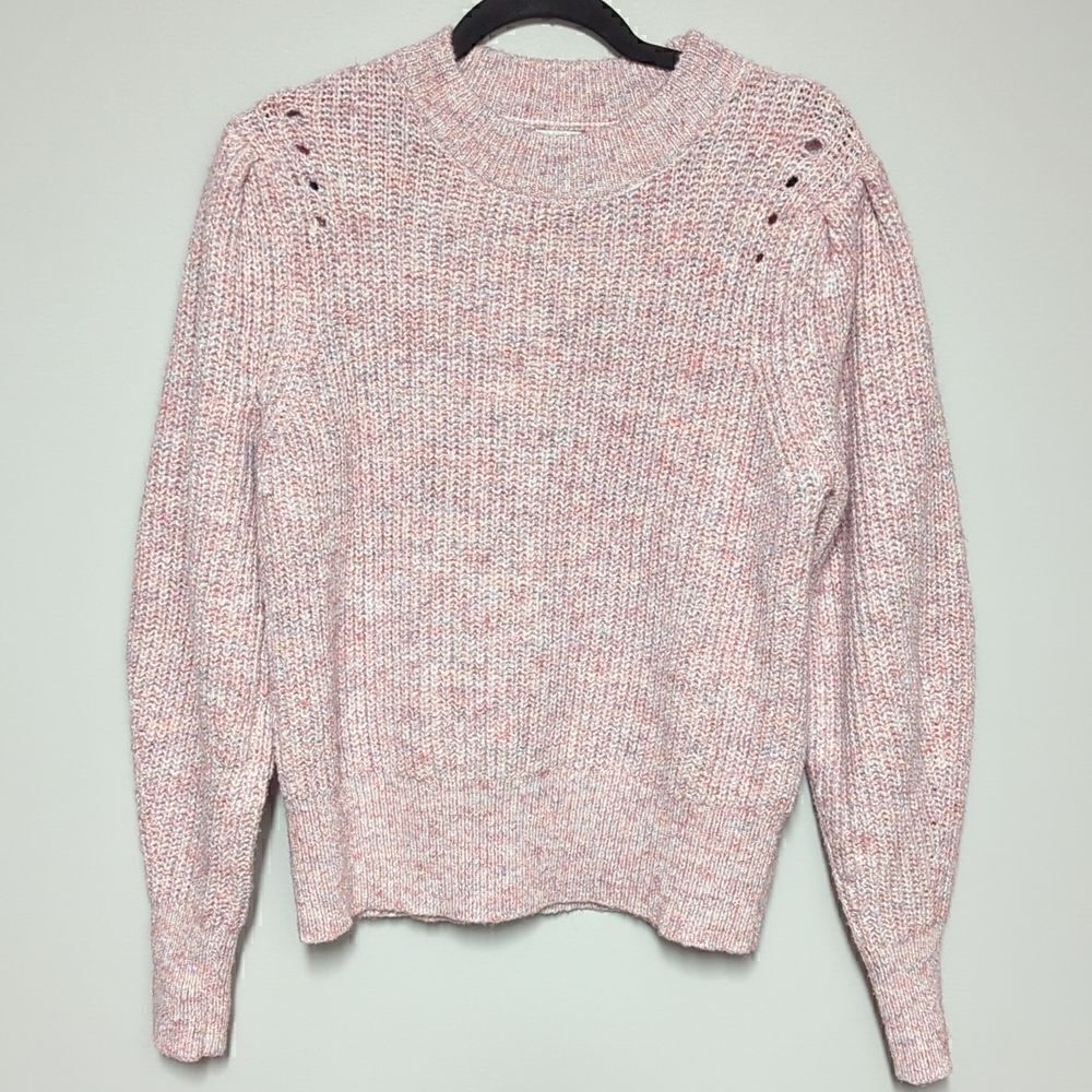 a new day Pink Puff Balloon Sleeve Sweater
